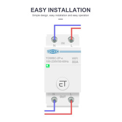 Ewelink Wifi 1 Phase ON-OFF Switch Breaker 80A 220VAC DIN Rail